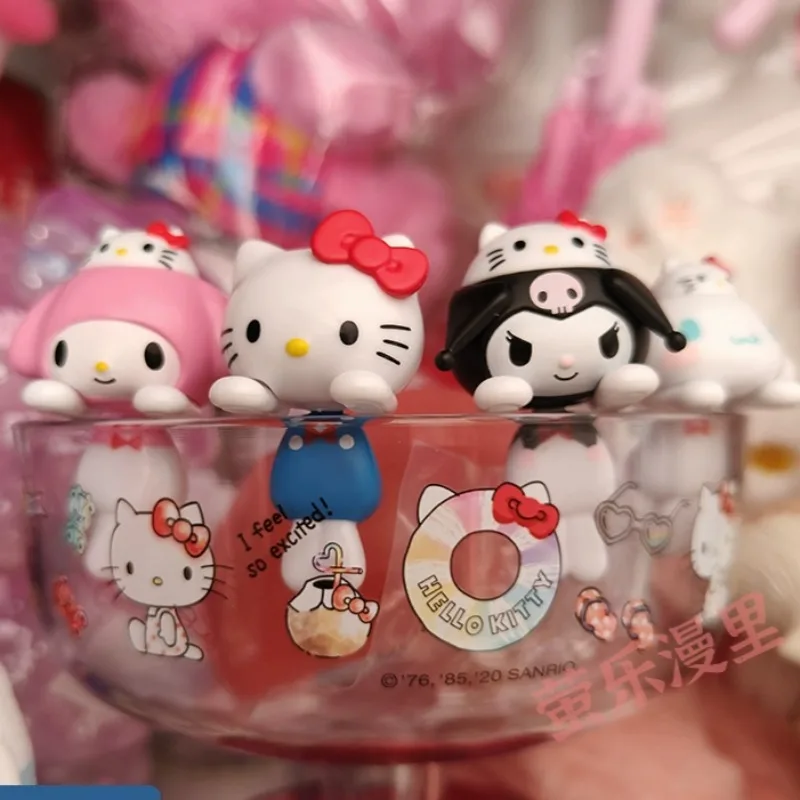 

Sanrio Character Cup Edge Son Gashapon Capsule Toy Action Figure Cute Hello Kitty Kuromi Anime Figure Miniature Model Gift
