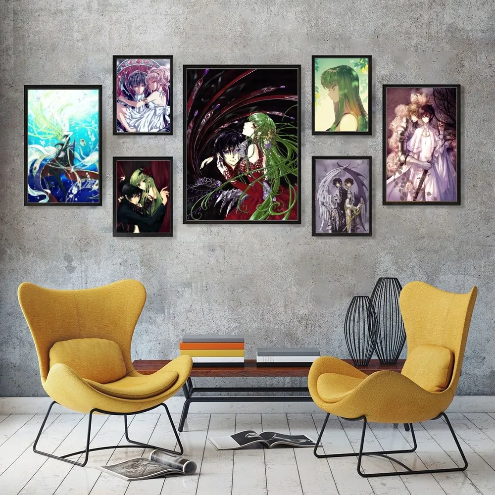 Code Geass Lelouch Poster 1PC Cartoon Pop Poster Paper Waterproof HD Sticker Bedroom Entrance Home Living Room Wall Decor