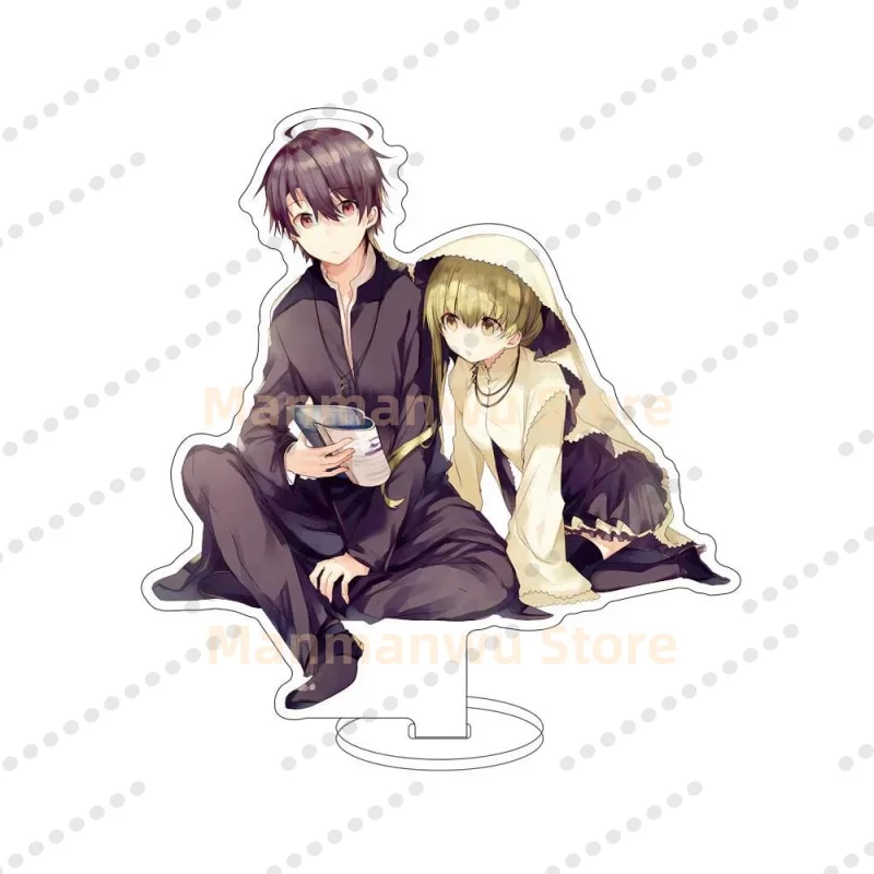 15cm anime branco santo e sacerdote preto acrílico suporte modelo placa decoração originalidade mesa figura exibição fãs presente