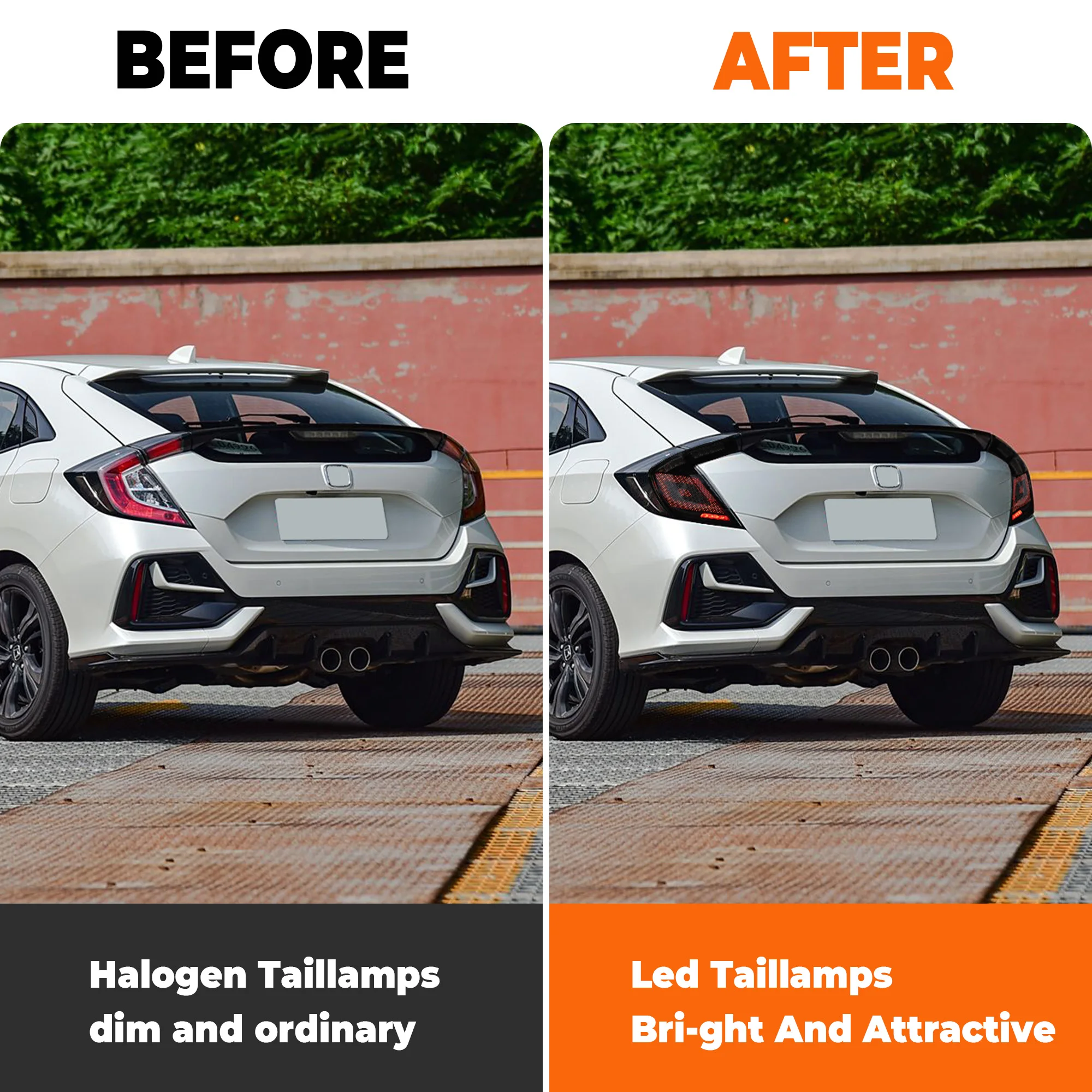 

Автомобильные светодиодные задние фонари для Honda Civic Hatchback 2016-2021, цифровая сборка с динамической анимацией