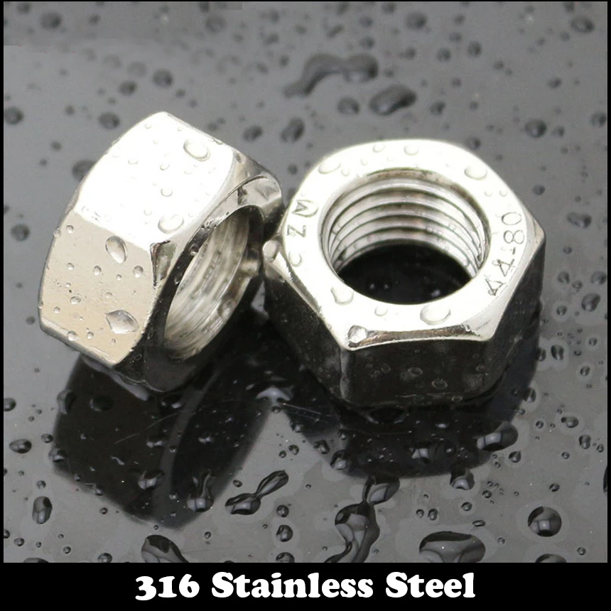 M8 M10 M12 M14 M16 DIN934 316 Stainless steel Nuts 316ss Hexagonal Hexagon Full Metric Thread Hex Nut