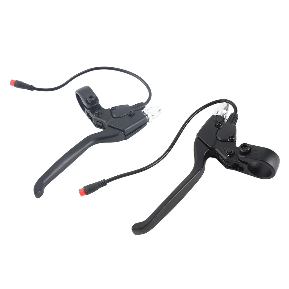 

1 Pair Durable Waterproof Brake Lever Set Power Off Handle 2 Pin Connector Brake Handles Black Brake Lever Electric Scooter