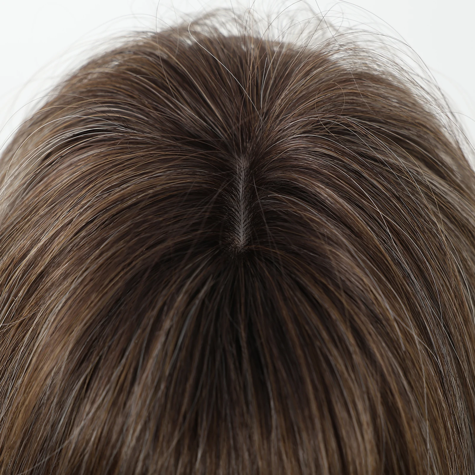 HENRY MARGU Коричневый натуральный многослойный синтетический парик с челкой Длинный прямой повседневный парик для женщин Термостойкие искусственные волосы для вечеринок