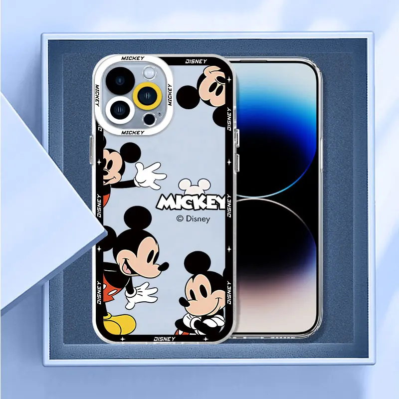 Disney-funda de Mickey y Minnie Mouse para Apple iPhone 14 Pro Max 11 Pro 15 Pro SE XR XS Max 7 8 13 Mini 12