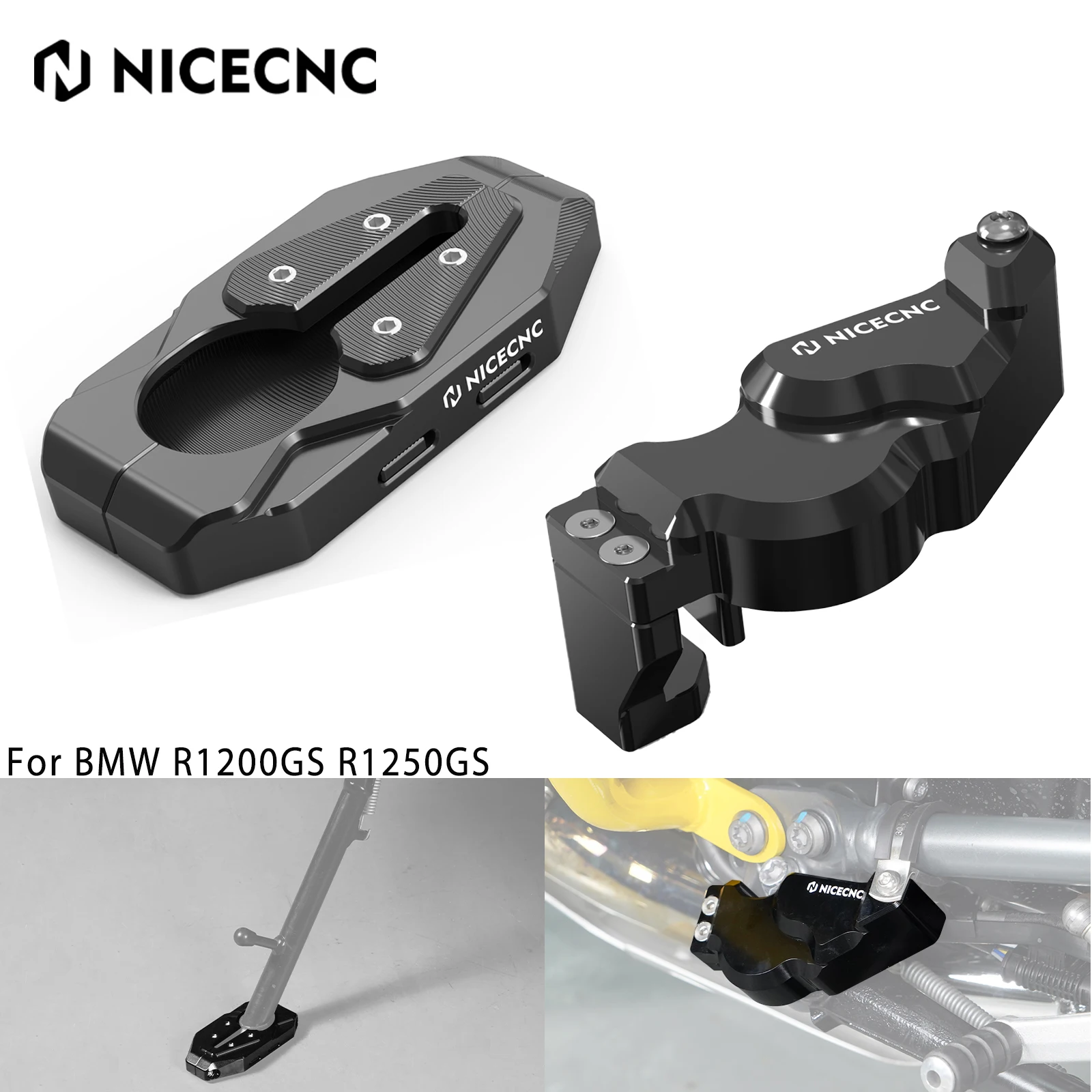 

For BMW R1250GS R1200GS Kickstand Side Stand Enlarge Foot Plate Side Stand Switch Protector R 1250 GS 2019-2023 R1200GS 2016-201