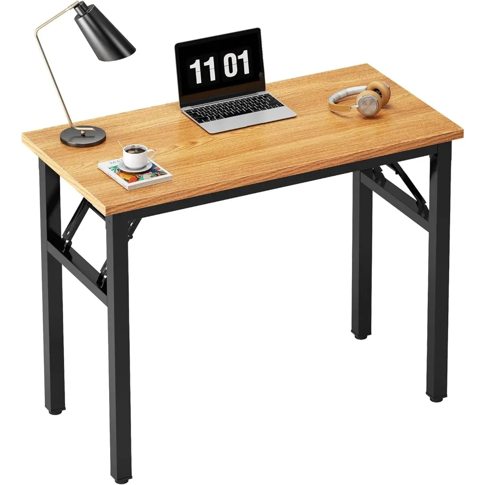 Small Computer Desk 31.5 inches Folding Table No Assembly Sturdy Small Writing Desk Folding Desk for Small Spaces.