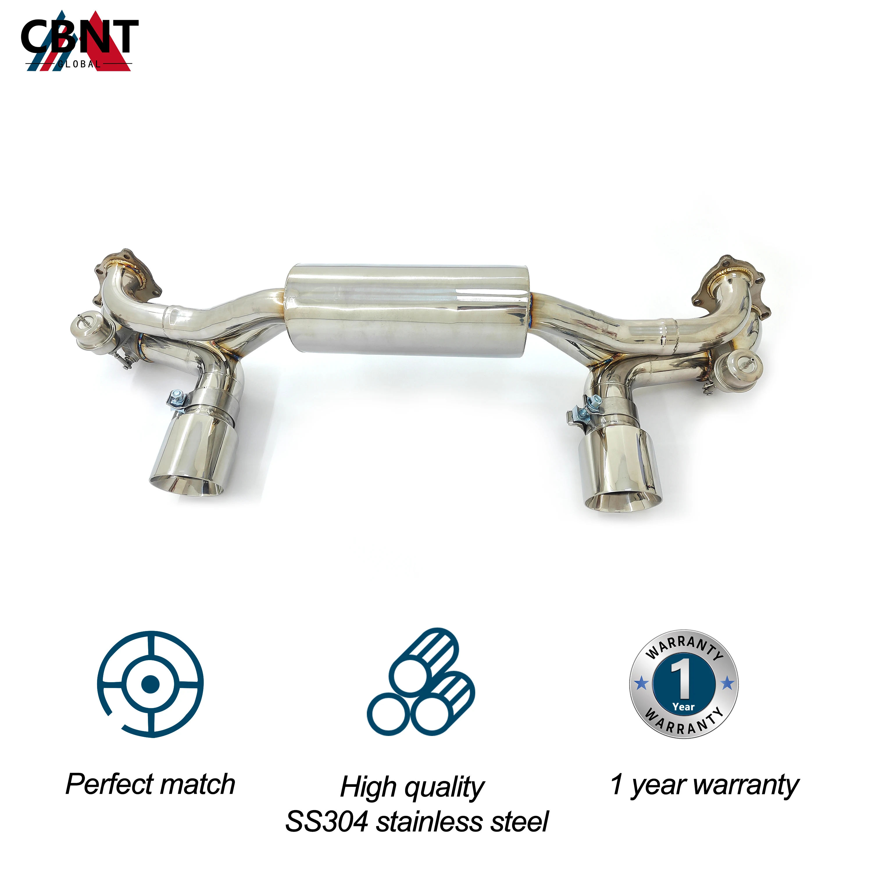 CBNT Exhaust Axle-back Pipe with Valve Muffler New Style for Porsche Cayman 718 GT4 RS 4.0L Performance SS304 Exhaust Systems