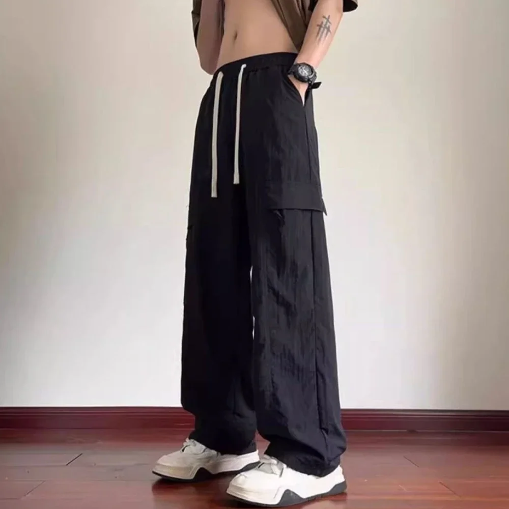 トレッキングメンズカーゴパンツワークウェア無地コットンレギュラーフィット新ナイロン最安値格安テックウェア原宿スラックス男性ズボン