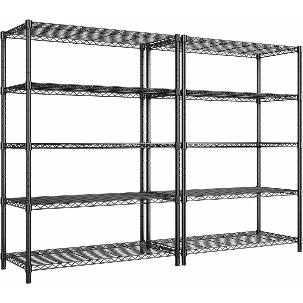 5 Tier Storage Shelves 71"H Wire Shelving Adjustable Metal Shelving,1000LBS Pantry Shelves Sturdy Steel Wire Shelf for Kitchen