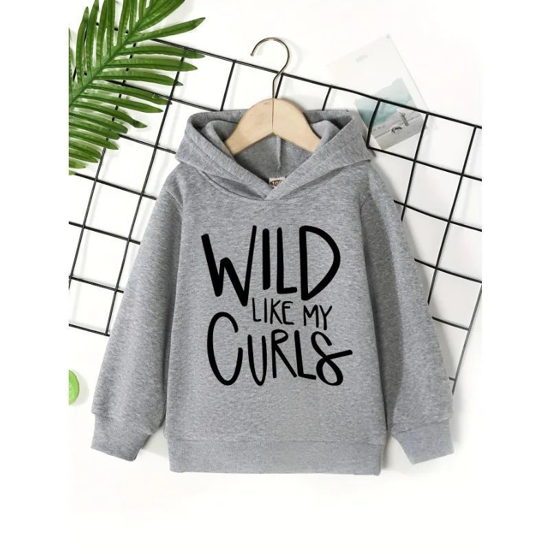 Hoodies wild wie meine Locken Brief druck süße und gemütliche Hoodies für Kinder Hoodies Jungen und halten ihn warm und stilvoll Hoodie Tops