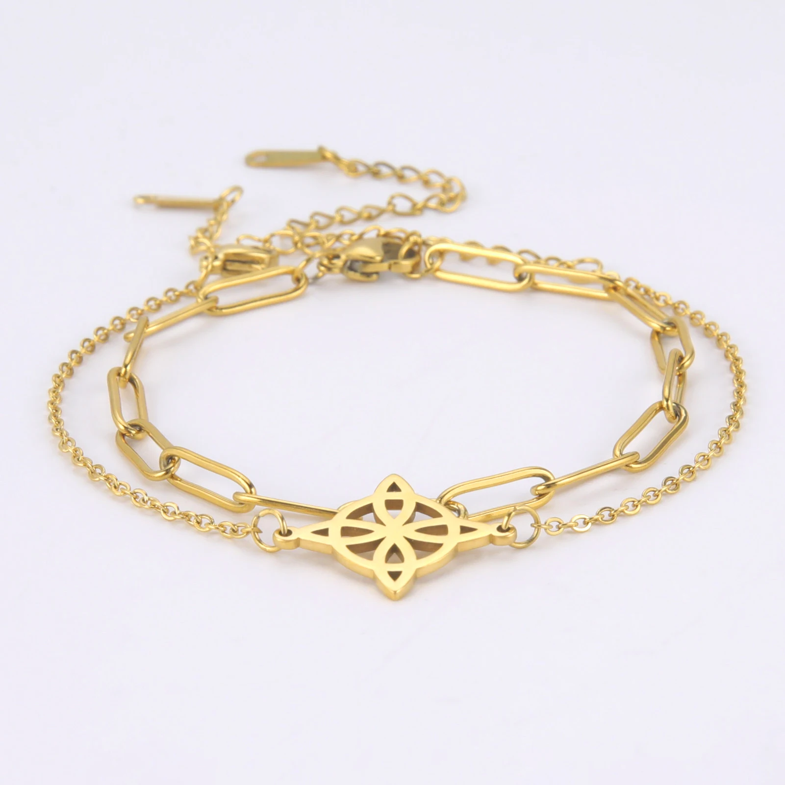 Frauen Bohemian Layered Keltische Knoten Fußkettchen Sommer Strand Perle Kette Auf Fuß Hexe Knoten Knöchel Armbänder Für Frauen Bein Kette Schmuck – Detail 15