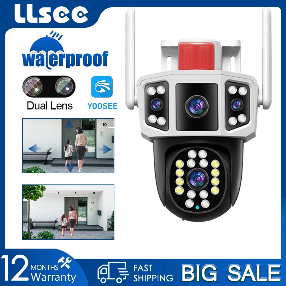 LLSEE, Wifi wireless camera,dual lens rotating CCTV,(APP: YOOSEE), Wifi wireless outdoor 360 closed-circuit television camera