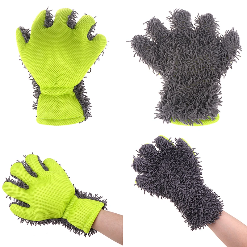 

1x Cleaning Glove Car Sponges Mitt Microfiber Interior Exterior Care Wash Tool