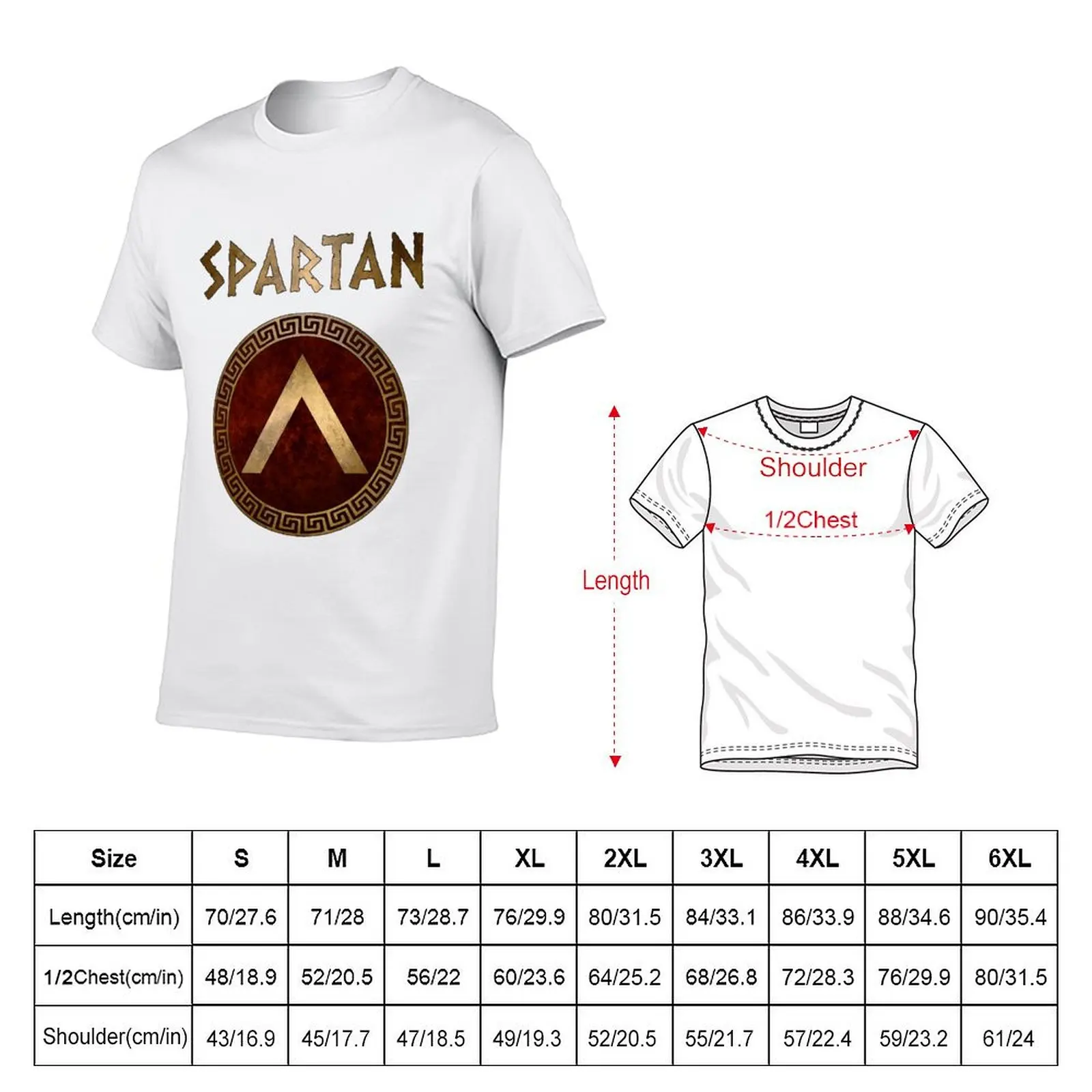 Spartan Shield Lambda Ancient Lacedaemonian Symbol of Sparta T-Shirt funny t shirts man man t shirt heavy cotton T-shirt