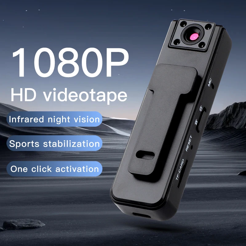 Action Sports Camera Mini Camera 1080P Audio Recording Outdoor Riding Hiking Meeting Recorder Support Night Vision DV Camcorders