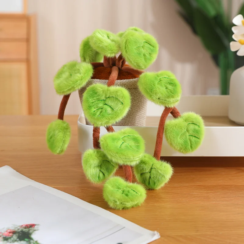 18 cm große, künstliche Pothos-Plüschpflanze im Topf, Stofftier für Heimdekoration und als Geschenk – Detail 4