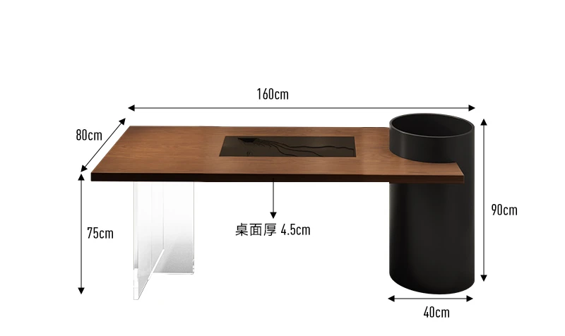 Creative tree planting tea table office tea table integration