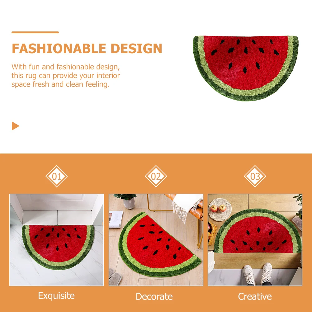 

Thickened Fruit Pattern Indoor Door Mat Semicircle Chair Rug for Living Room Bedroom Entryway Kitchen Decor Floor Mat