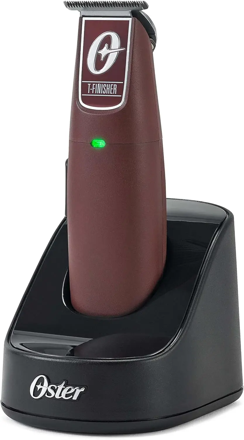 Hair Trimmer with Rechargeable Battery and Ergonomic Design, T-Finisher T-Blade Trimmer, Burgundy