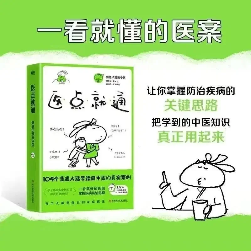 Un juego completo de 5 volúmenes de cómics de medicina tradicional china de conejo perezoso, libros de salud familiar, aprendizaje de base cero TCM