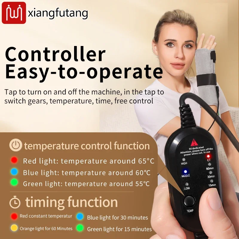 진동 마사지기가 있는 적색광 전기 가열 손목 보호대는 손목 관절 통증과 피로 관절염을 완화합니다.