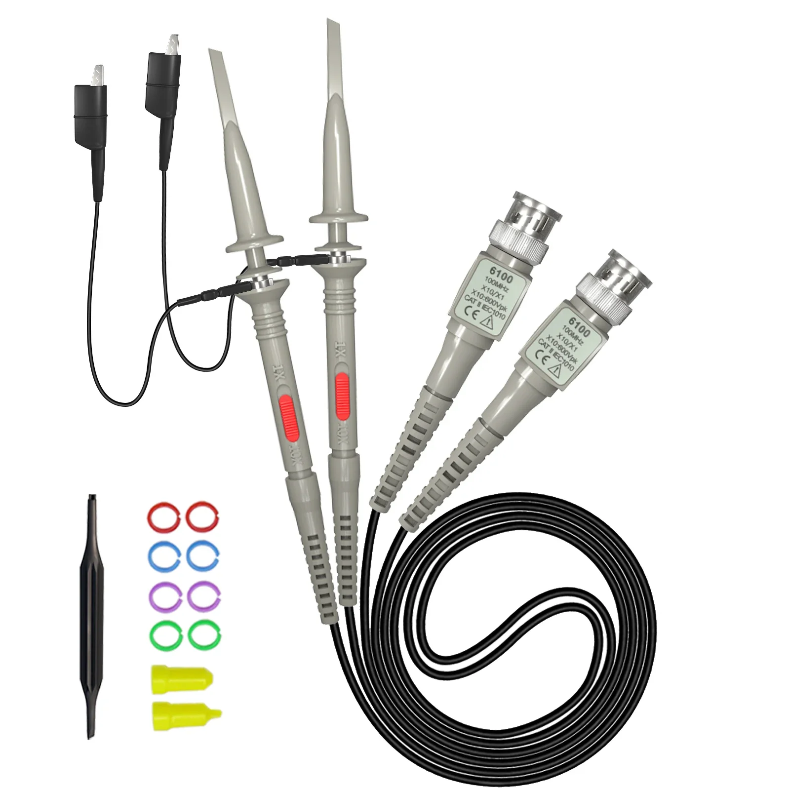 Sonde a Clip per oscilloscopio universale P6100 YPioneer 100MHz con Kit accessori 1X 10X