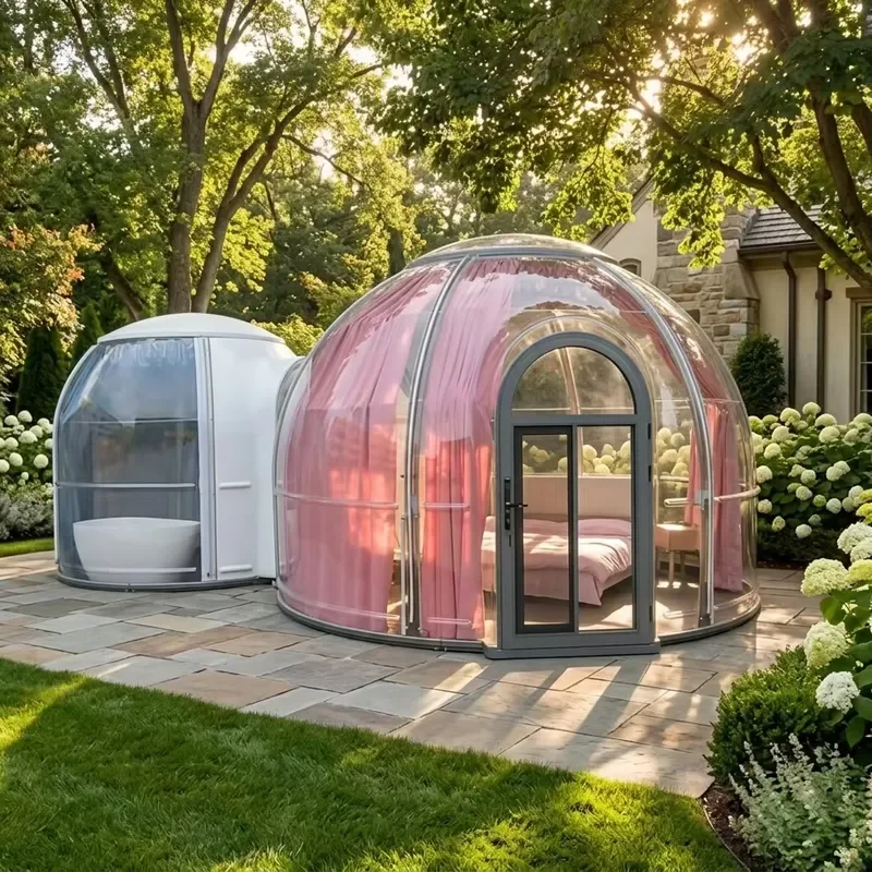 CE Certification Professional Glamping Dome Tent for Resort Hotel - Transparent PC Bubble with Bathroom