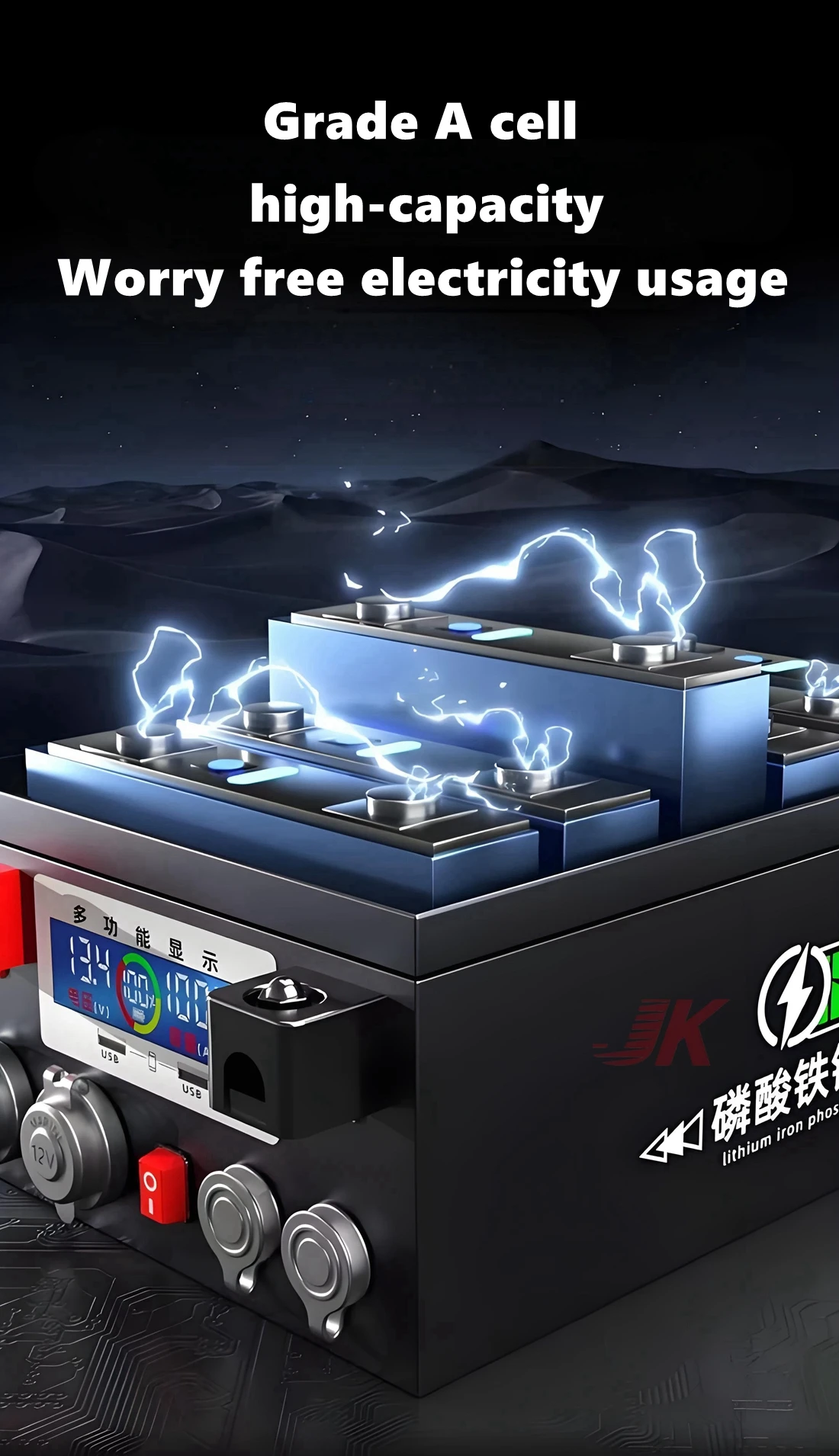 Camping RV barco de pesca energía al aire libre LiFePO4 batería 24V 24V 24V 1000Ah batería recargable de ciclo profundo multifuncional