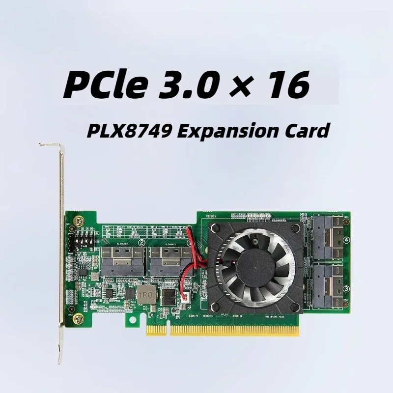 PCIe PLX8749 Expansion Card Compatible with Graphics Card M2 Nvme SSD U2 Storage Expansion