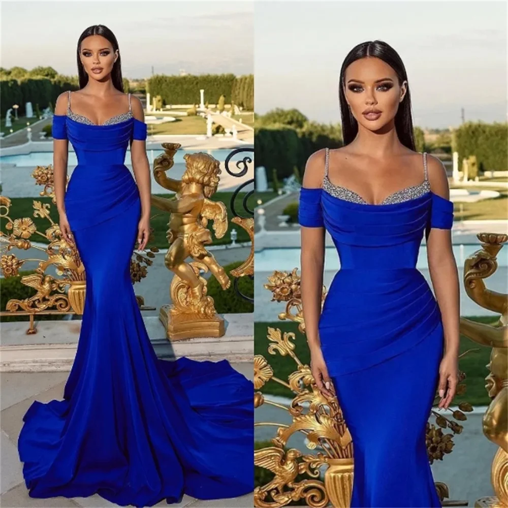 Simple Women Prom Dresses Sweethear Neck Off-Shoulder Long Sleeves Lace Appliques A-Line Floor-Length Side Split Evening Dress