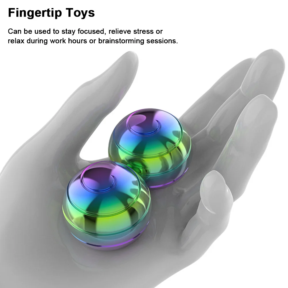 Kinetic Desk Spinning Toy Stress Relief Desktop Gyroscope Toy Aluminum Alloy Fidget Spinner Ball Decor Toy Gift for Kids Adults