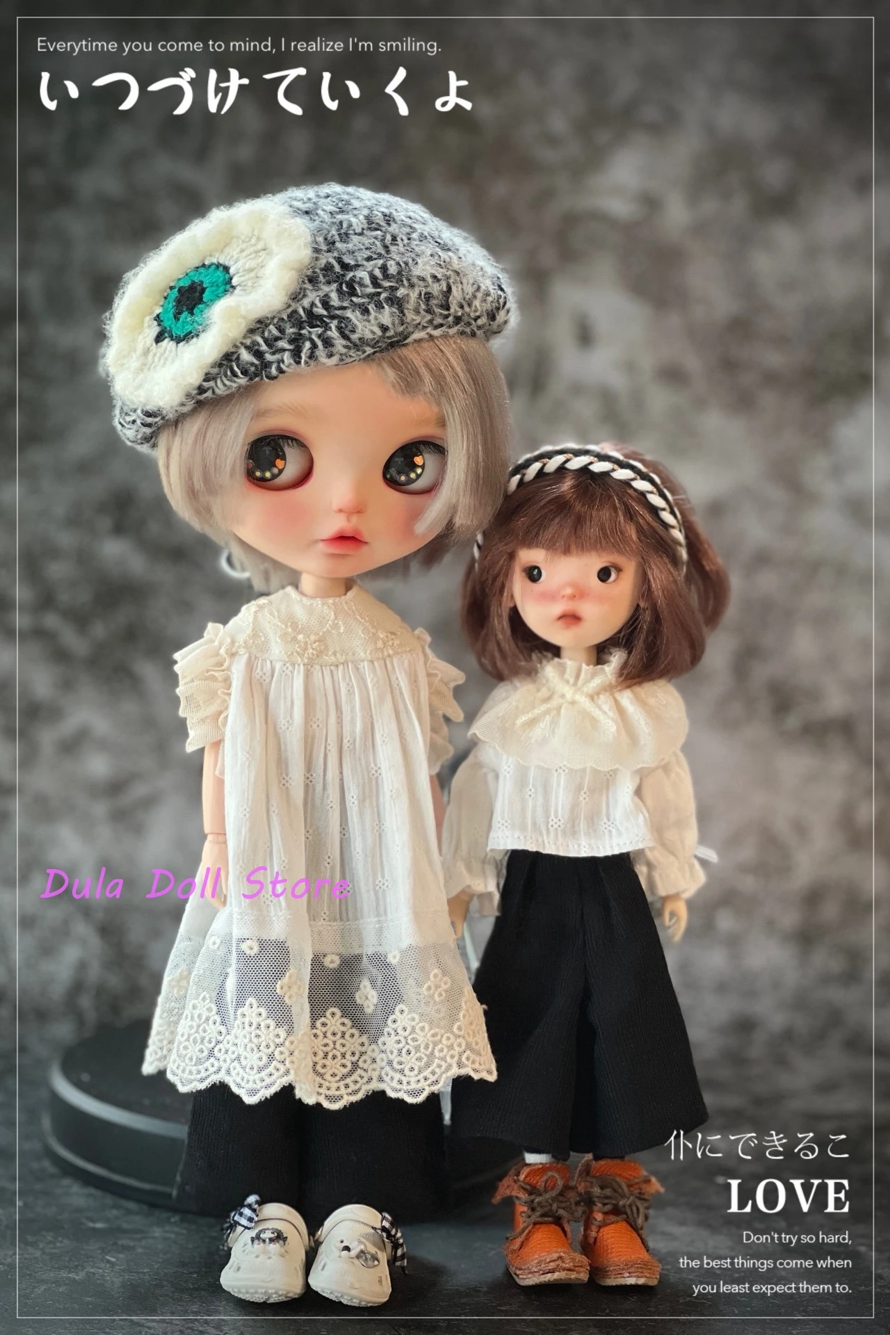 Ubranka dla lalek Dula, czarno-biały strój dla sióstr, pasuje do Blythe, Qbaby, ob24, ob22, Landazz, Landoudou, Azone, Licca, ICY, JerryB, 1/6
