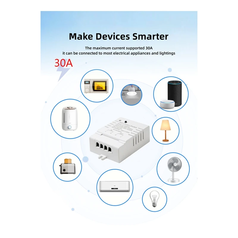 Tuya Smart Wifi Switch DIY Timer+Remote AC 85-265V Wifi Wireless Controller White For Alexa Google Home