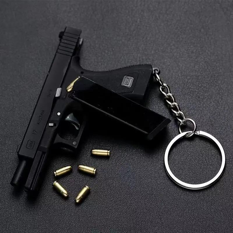 1:3 Alloy Empire G17 Pistol Shape Portable Toy Gun Model Keychain Weapon Mini Metal Shell Ejection Free Assembly With Box