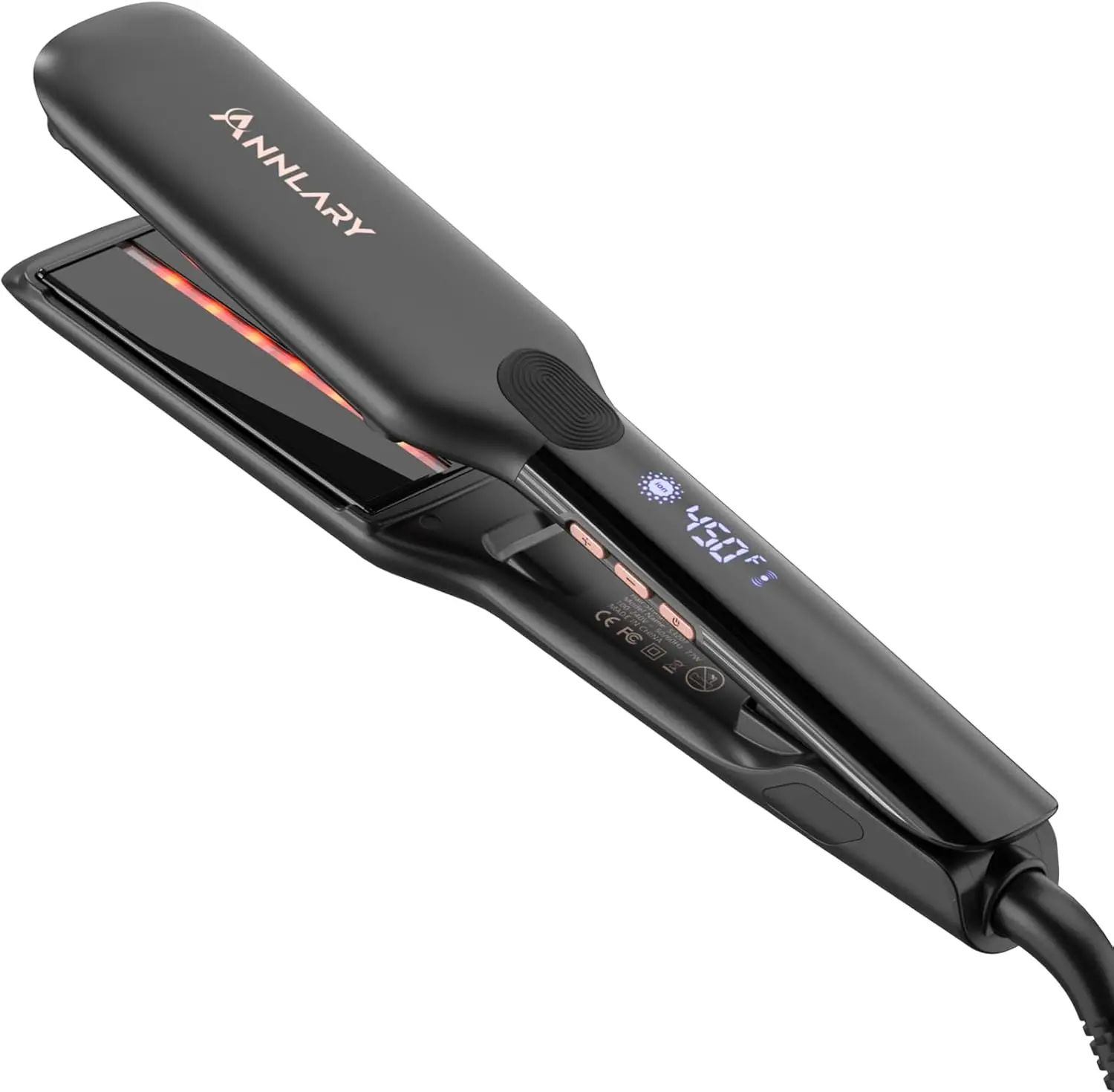

1.75 Inch Hair Straightener, Titanium Flat Iron with Ceramic Coating, Dual Voltage, 8 Temp Settings for All Hair Types