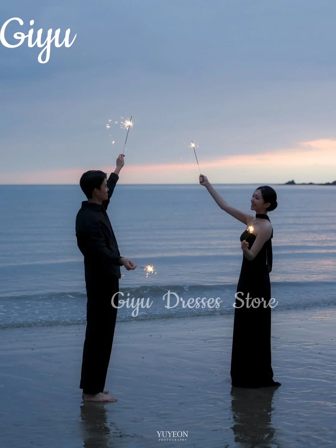 Giyu ใหม่สีดํา Mermaid ชุดราตรี Matte ผ้าพันคอที่กําหนดเองเกาหลี Photoshoot PLUS ขนาดรัดตัวความยาว 2025