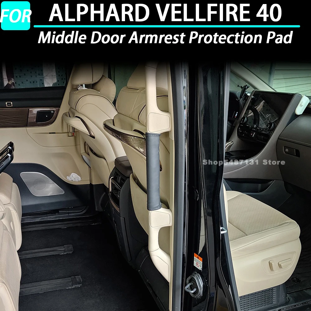 مسند ذراع الباب الأوسط وسادة حماية مسند الذراع الباب الداخلي غطاء مقبض الكسوة ل ألفارد VELLFIRE 40 الملحقات الداخلية 2023-2025