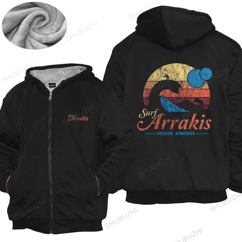 Mens hoodies Retro Visit Arrakis hoodies Surf House Atreides  Men Sci Fi Sandworm Fiction Top Homme shubuzhi thick hoody