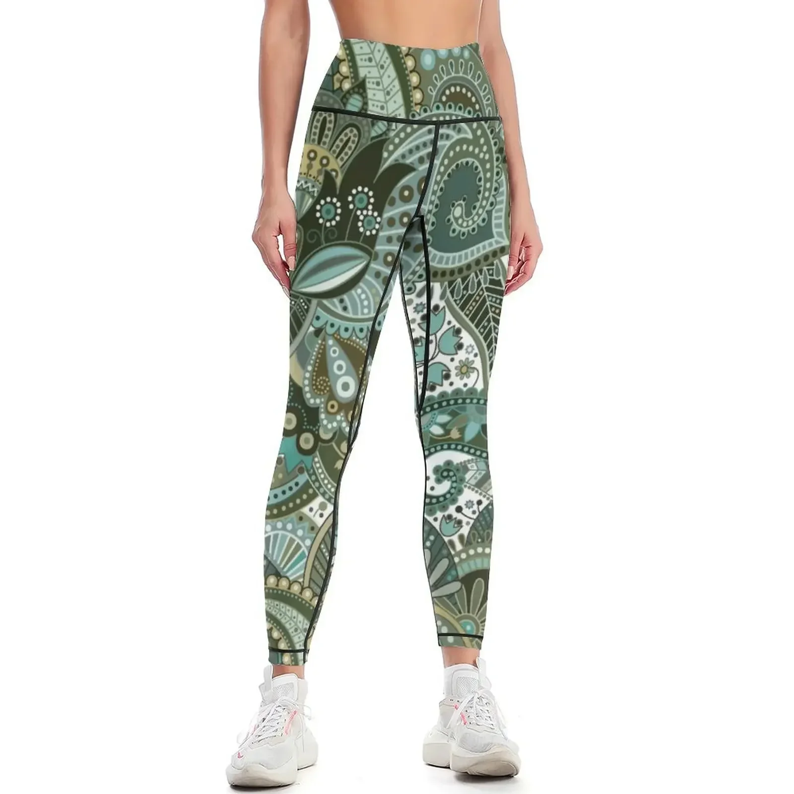 Paisley Forest Leggings Clothing fitness push up fitness legging pants raises butt fitness set gym Womens Leggings
