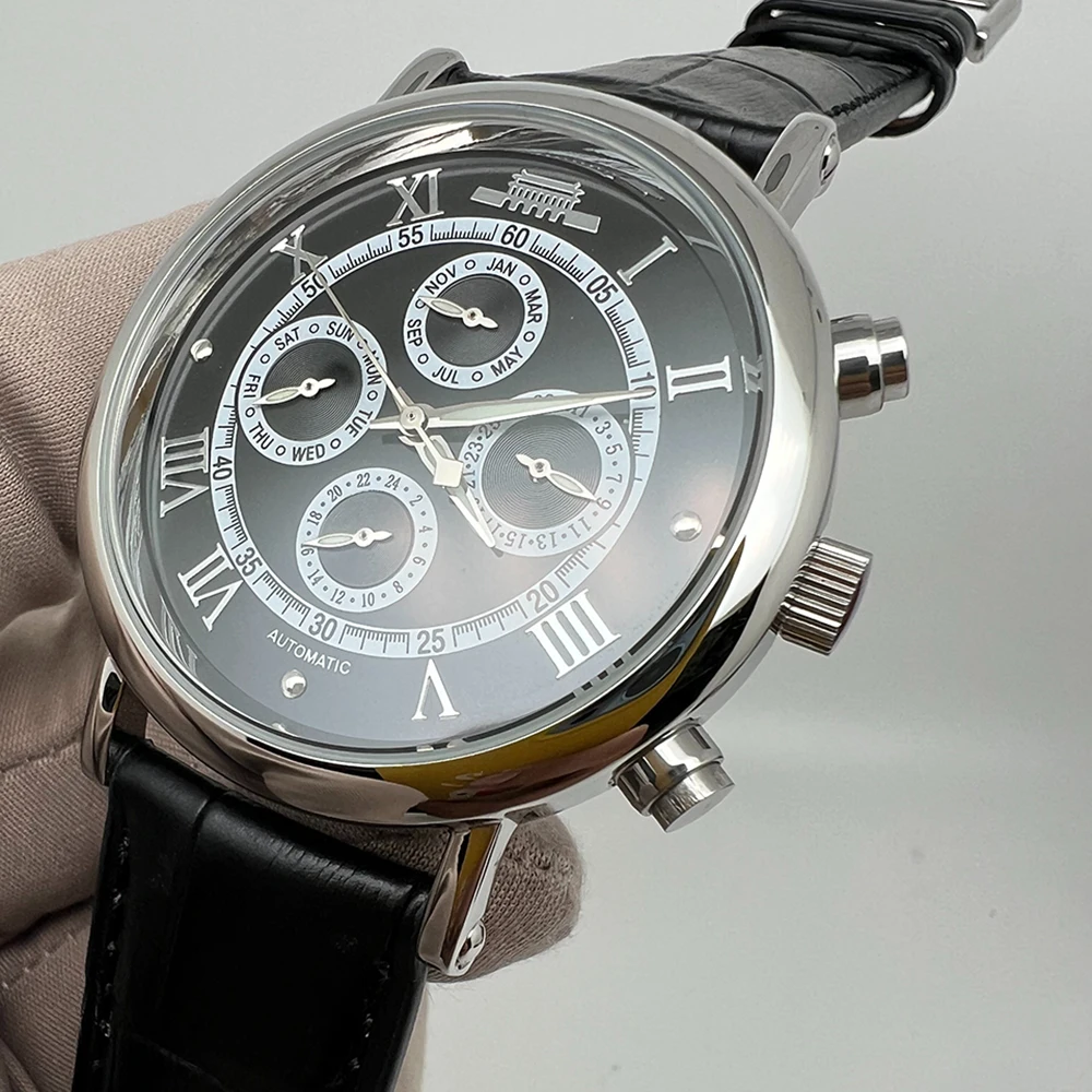 Винтажные автоматические часы в Пекине, мужские роскошные часы, 42 мм, антикварные многофункциональные механические наручные часы, ретро китайские часы 1963 года