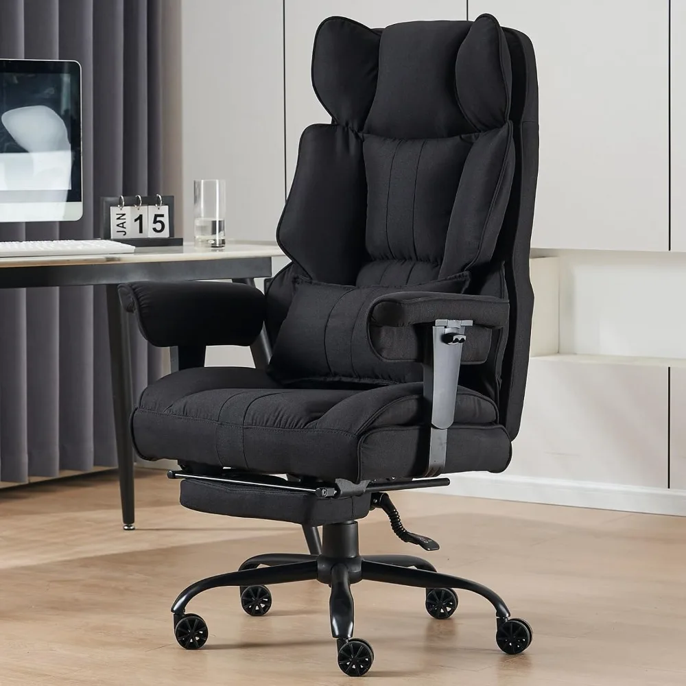 

Tall Fabric Office Chair -400 lb Heavy Duty Office Chair for Big Man, High Back Executive Office Desk Chair with Footrest