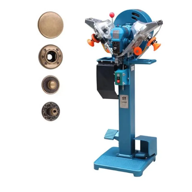 automatic 4 parts metal prong snap button attaching fastening machine