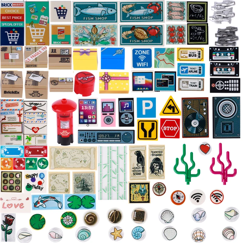 

Food Building Blocks MOC Figures Roses Bricks City Street View Christmas Birthday Valentines Gift Creative Toys DIY Bricks