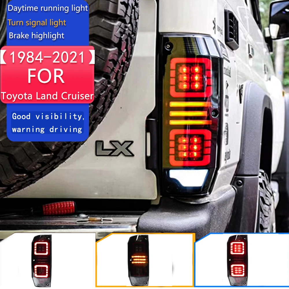 

Car LED Taillight For Toyota Land Cruiser LC76 LC70 LC79 1984-2021 Modified Tail Light DRL Turn Signal Light Rear Lamp(1)