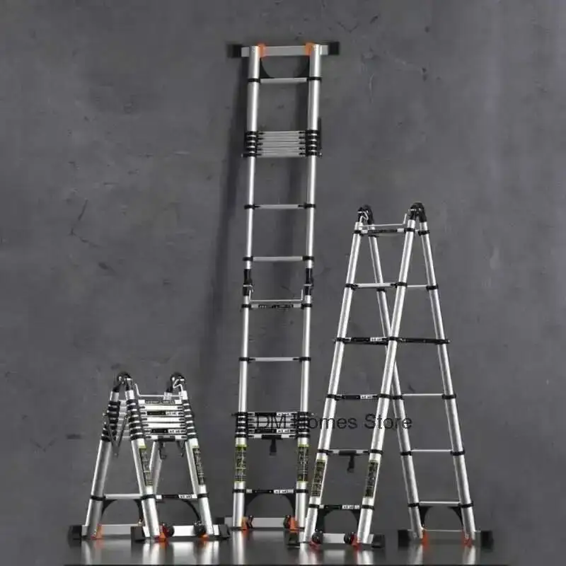 

Folding Ladder Multi-functional Straight Telescopic Ladder Portable Aluminum Alloy Step Stools Engineering Herringbone Ladder E