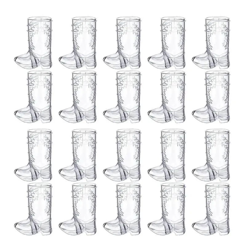 

Q6PE 20pcs Plastic Boot Shot Cups for Weddings Bachelorette Party Birthdays