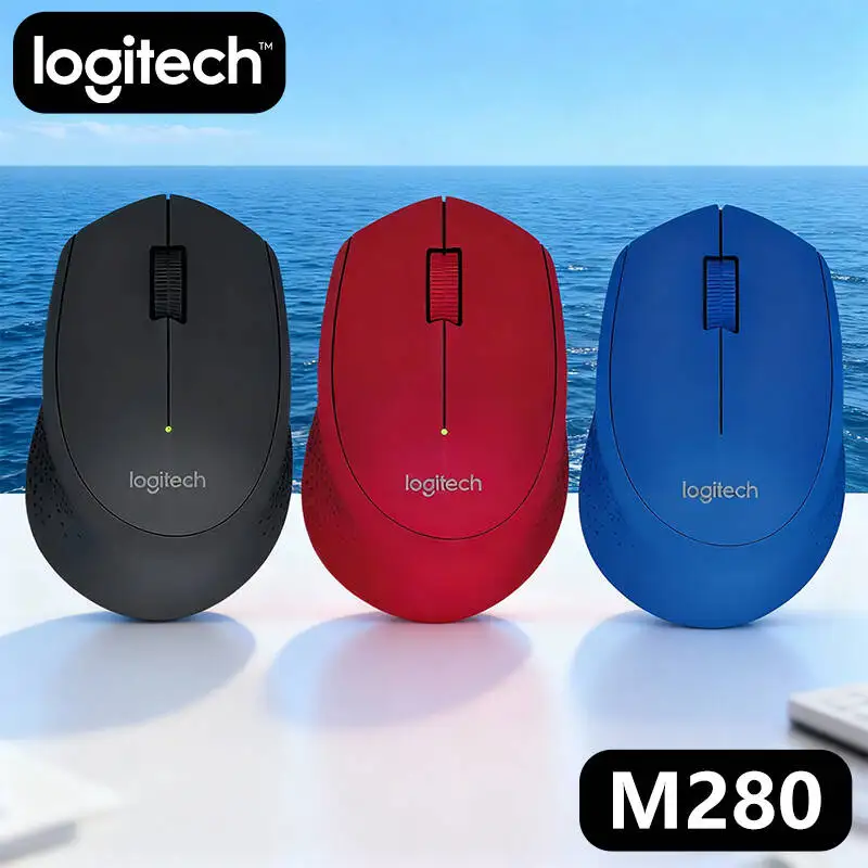 เมาส์ไร้สาย Logitech M280 เมาส์สำหรับแล็ปท็อป เมาส์สำหรับธุรกิจและสำนักงาน เมาส์ตามหลักสรีรศาสตร์ เมาส์ USB ใช้งานสะดวก สีสันสวยงาม พร้อมตัวรับสัญญาณไร้สาย 2.4G