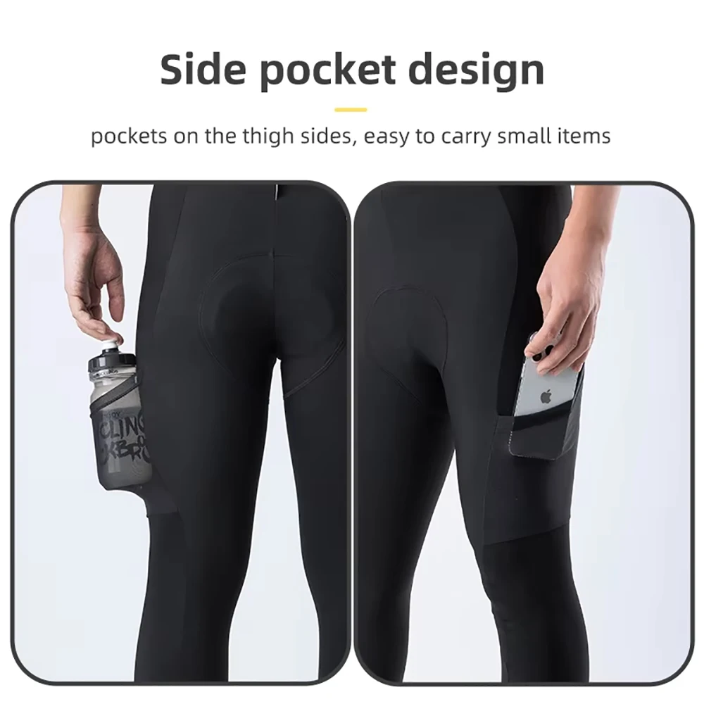 ROCKBROS Cycling Bib For Men Autumn/Winter Bicycle Professional Long Pants High Elastic Comfort MTB Road Bike Suspenders