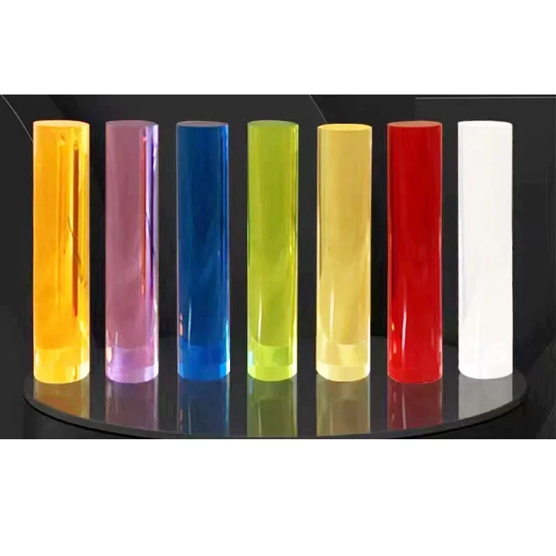 Colourful Acrylic Plexiglass Round Rod Acrylic Circular Bar Solid Plexiglass Cylindrical Light Guide Rod Industrial Model