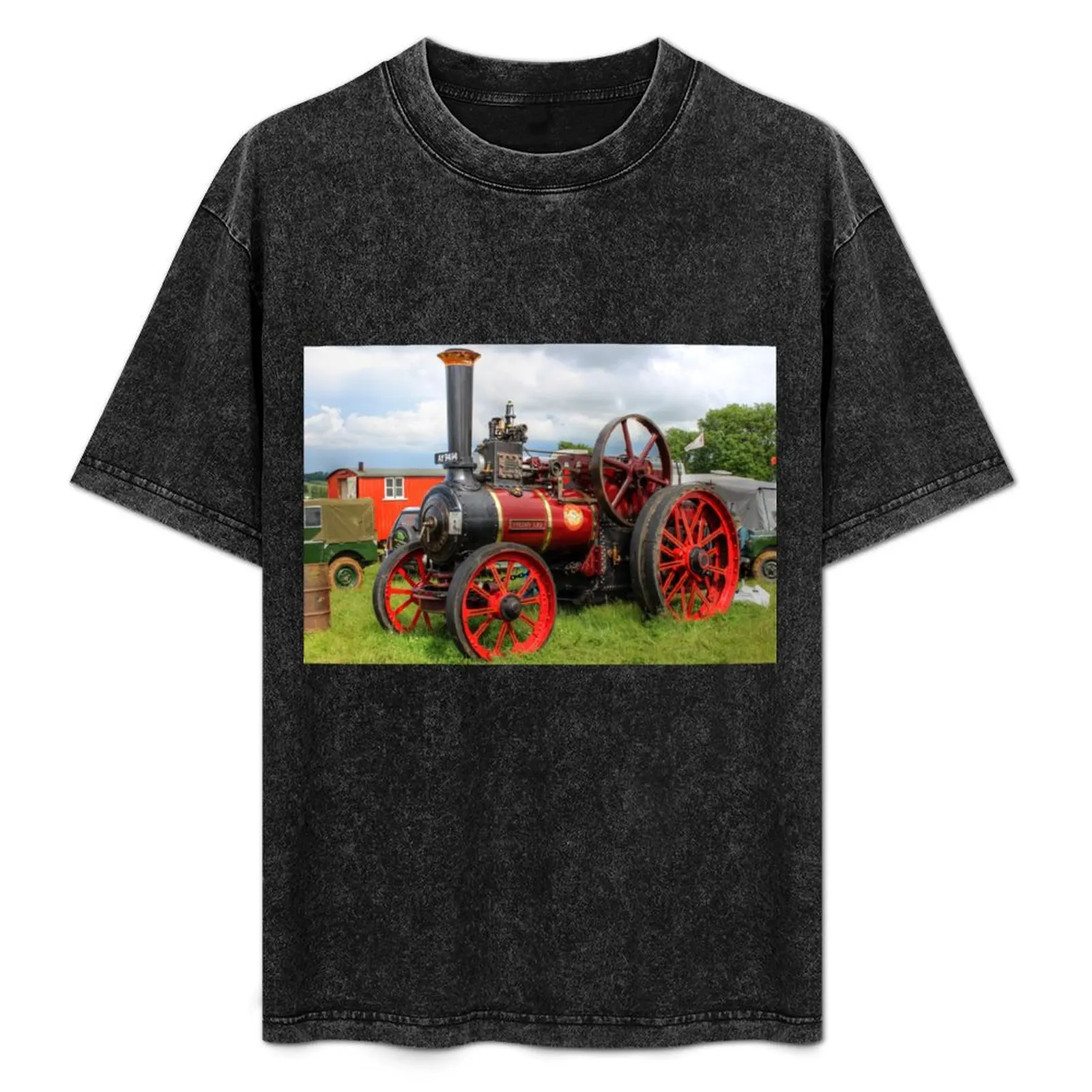 Evedon Lad Traction Engine T-Shirt summer tops boys animal print quick drying oversized graphic tee t shirts for men pack